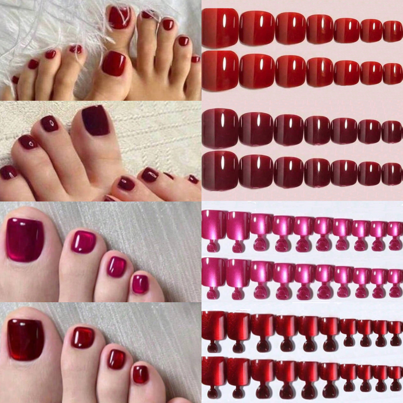 Nail Art Aesthetic - 96PCS Acrylic Presser Foot Shaped Short