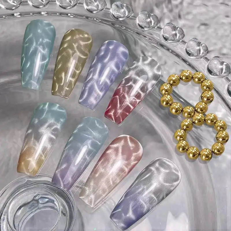 Nail Art Halal - 10pcs/20pcs Water Ripple Cat Eye Magnetic