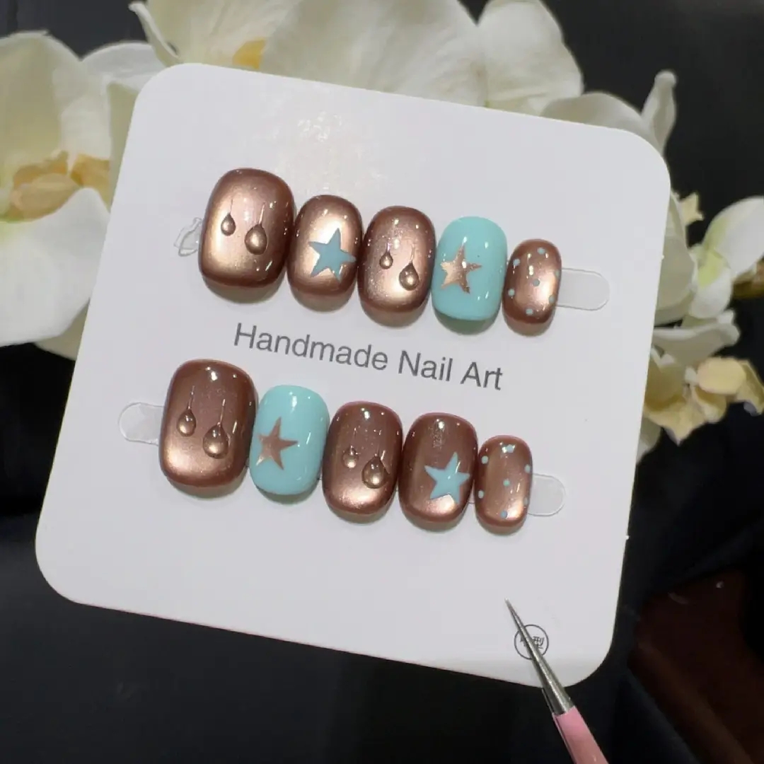 Nail Art Emerald - 10pcs high-end Small brown water droplets