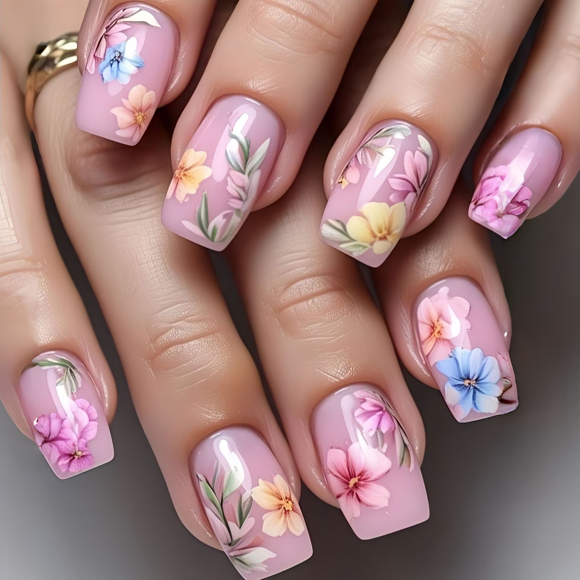 Nail Art Aesthetic - Medium fake nails for women gilrs