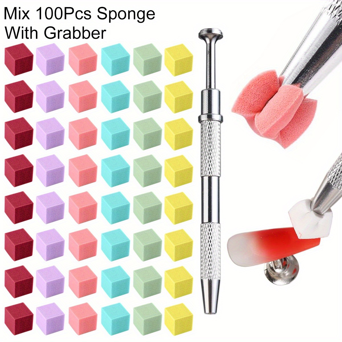 Nail Art Halal - 1/50/100Pcs Square Nail Art Sponge Set