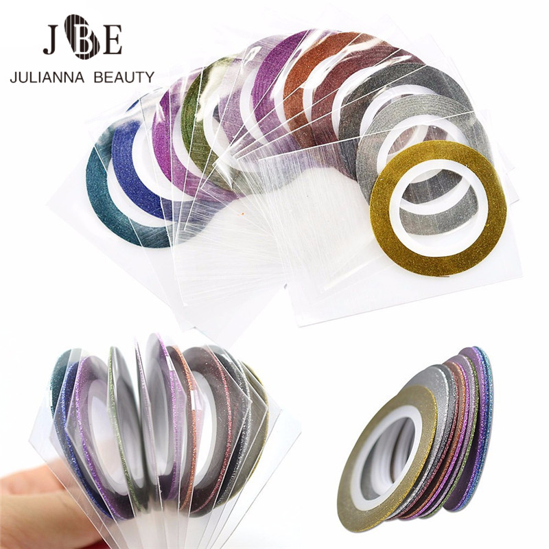 Nail Art Lotso - 1mm/2mm/3mm Glitter Nail Art Striping Foils