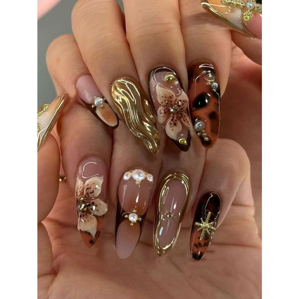 Nail Art Jelly - 24pcs Almond Shaped 3D Gel Nail