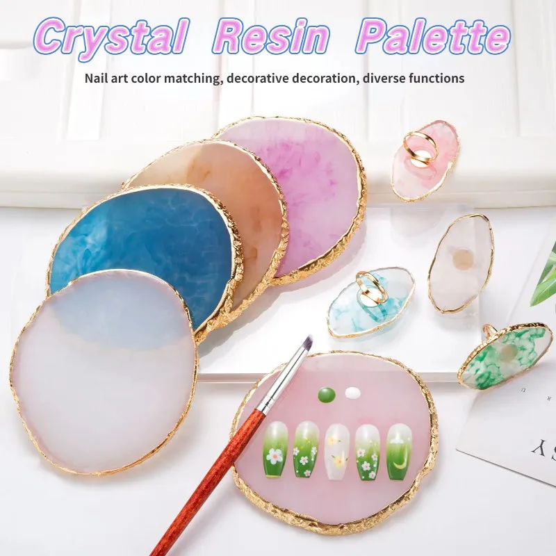 Nail Art Gel - Round Resin Agate Stone Nail Art