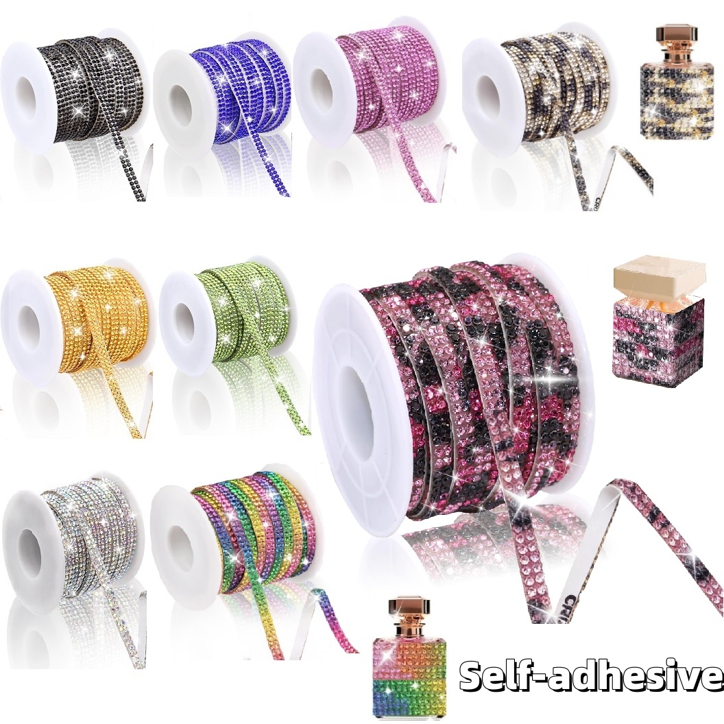 Striping Tape Nail - 5 Yards Self-Adhesive Rhinestone Strip Tape