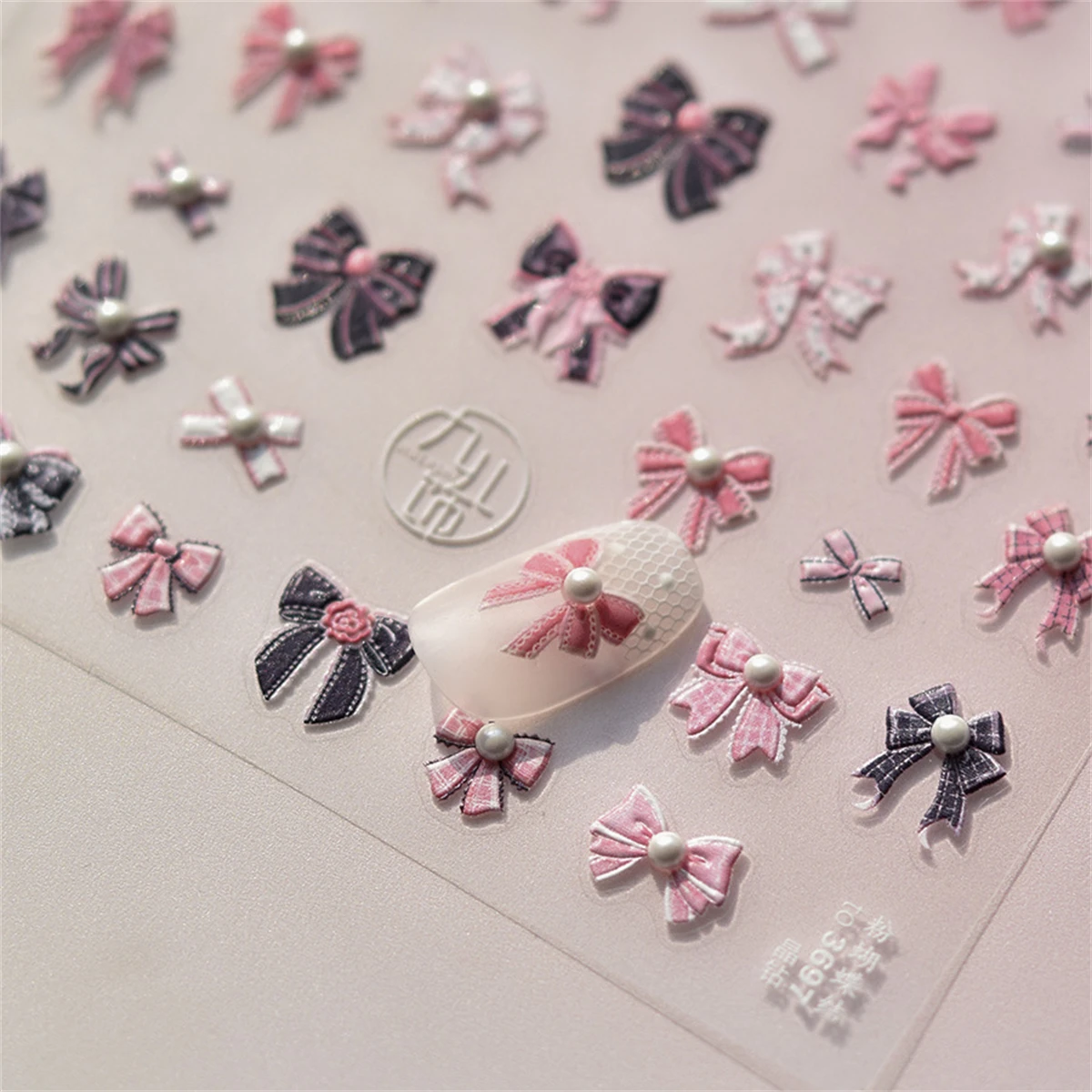 Nail Art Vampire - 1pcs 5D Kawaii Exquisite Pink Bow