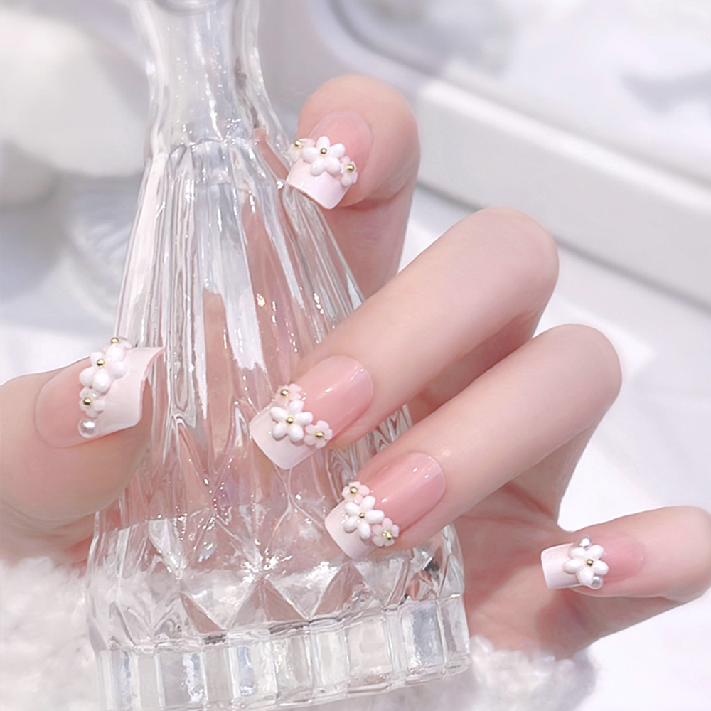 24pcs Medium Long Acrylic Fake - Nail Art Aesthetic recension och pris