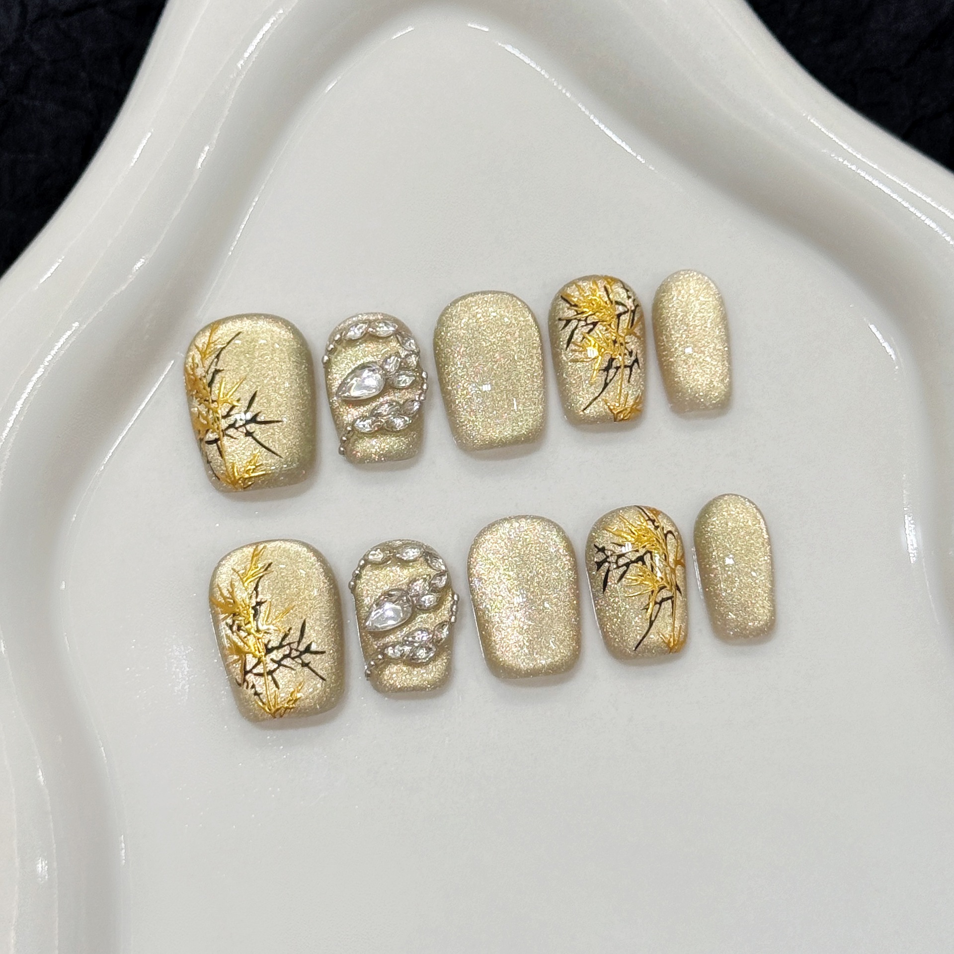 10pcs New Chinese Style Handma - Nail Art Aesthetic recension och pris