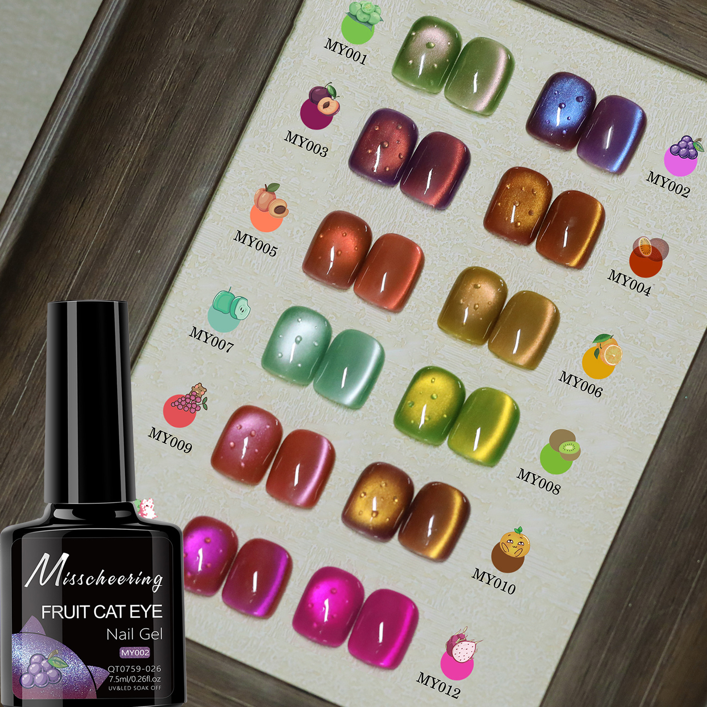 7.5ML Summer Fruit Series Cat  - Nail Art Cat Eye Pink recension och pris