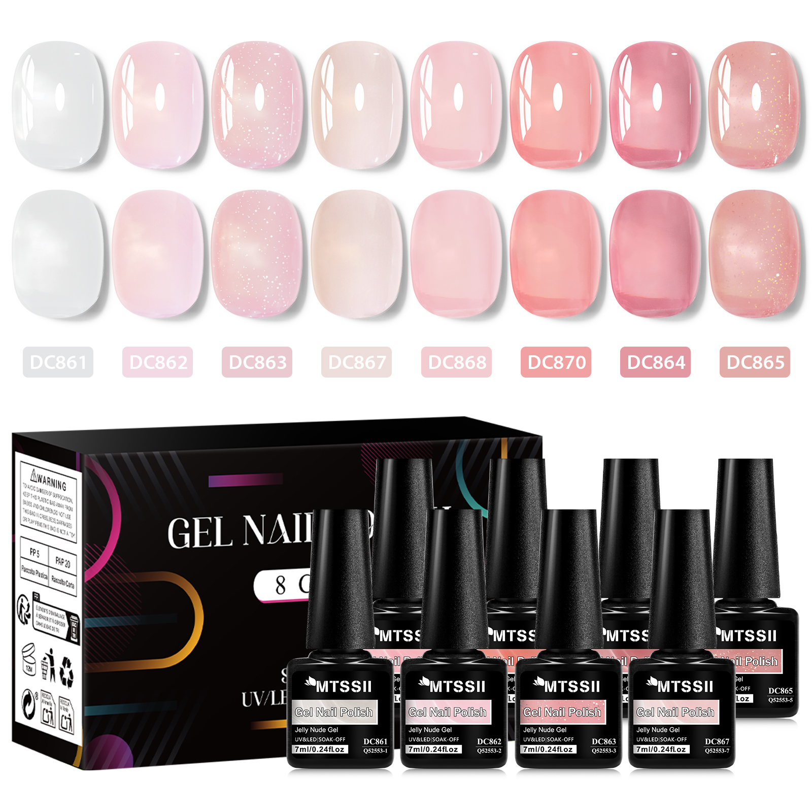 8pcs Nude Jelly Gel Nail Polis - Nail Art Jelly recension och pris