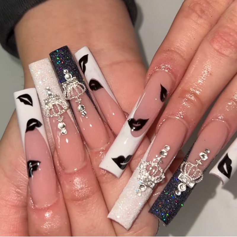 French Tip Press on Nails Long - Nail Art Aesthetic recension och pris