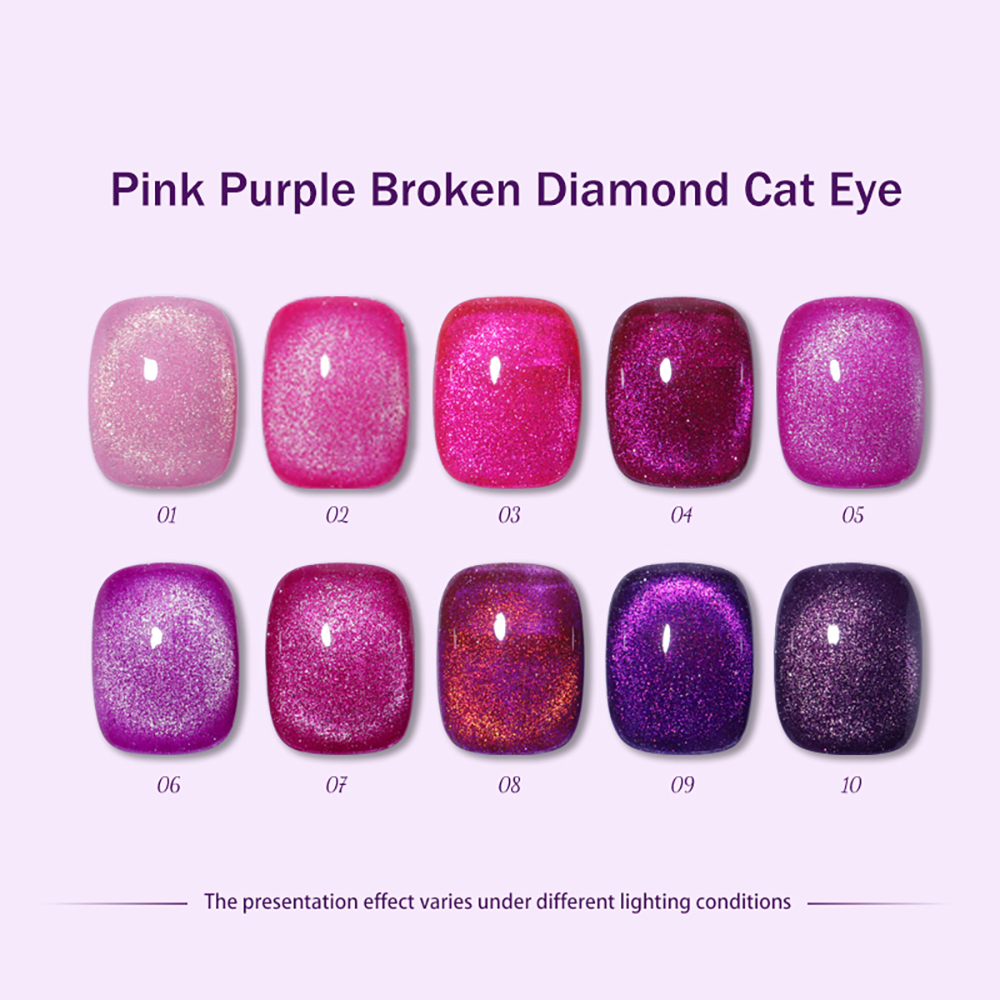 Vendeeni 15ml Pink Purple Glit - Nail Art Cat Eye Pink recension och pris
