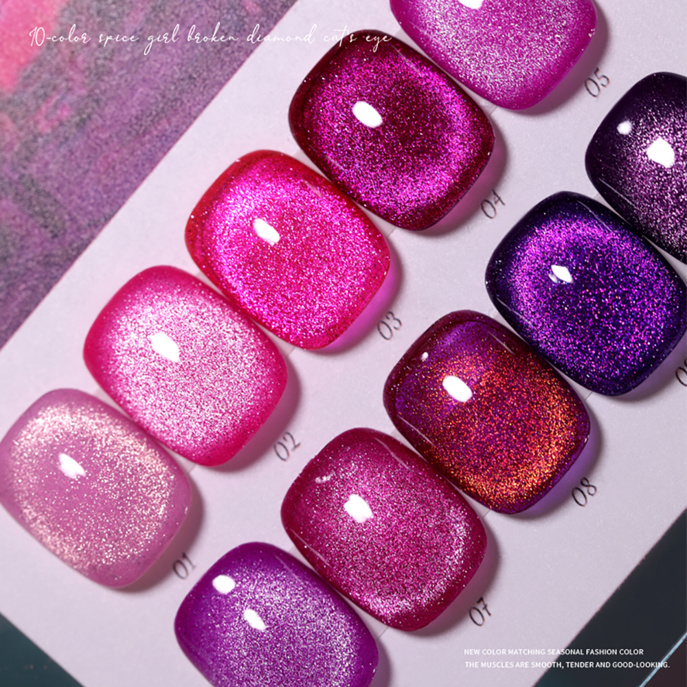 Vendeeni 15ml Pink Purple Glit - Nail Art Cat Eye Pink recension och pris