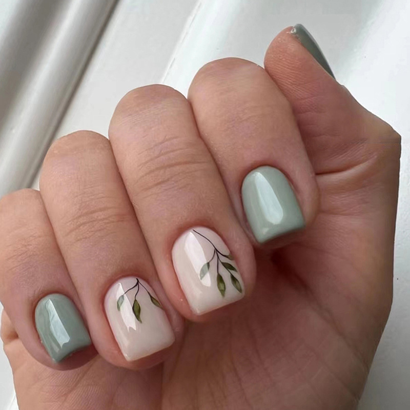 24Pcs Reusable Fake Nails Shor - Nail Art Aesthetic recension och pris