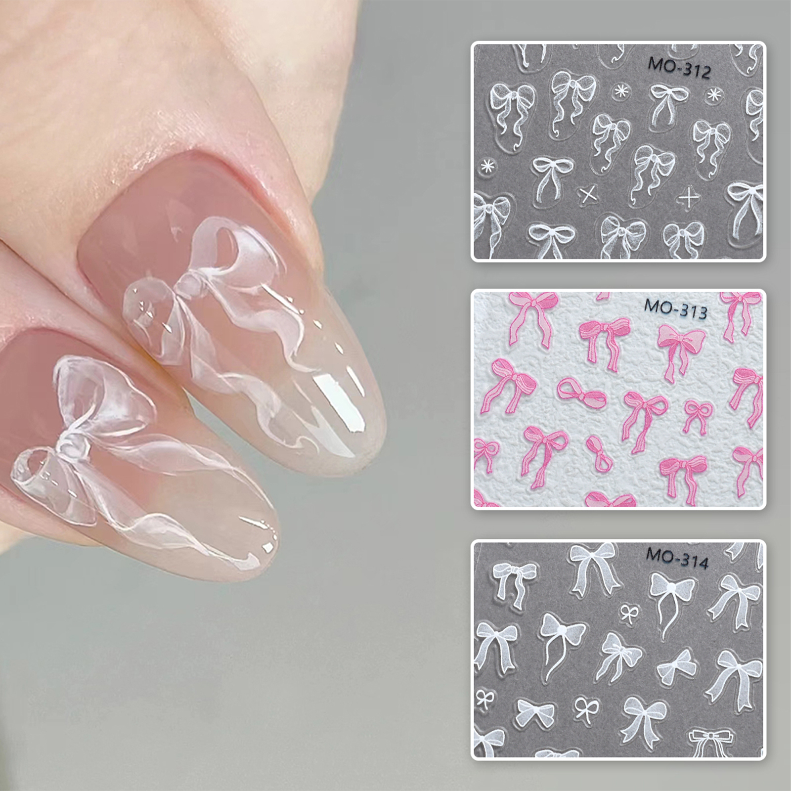 Bowknot Nail Stickers 3D Relie - Nail Art Vampire recension och pris