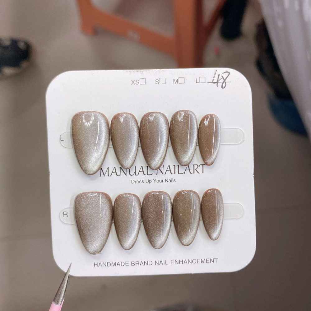 10pc French Almond Shape Cat's - Nail Art Emerald recension och pris
