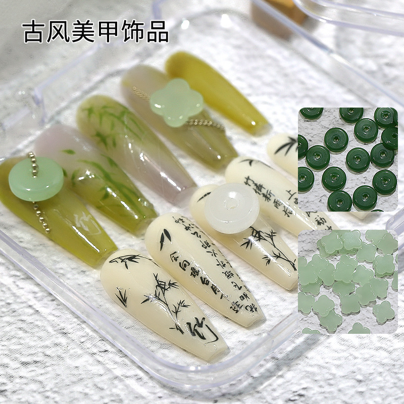 100PCS Mix Chinese Ancient Jad - Nail Art Lotso recension och pris