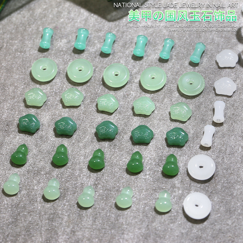 100PCS Mix Chinese Ancient Jad - Nail Art Lotso recension och pris