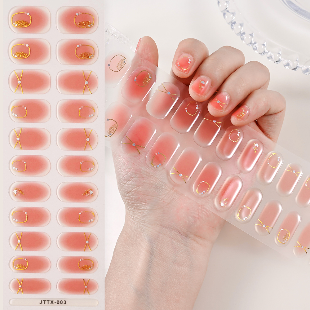 1pcs Blush Flowers Semi Cured  - Striping Tape Nail recension och pris
