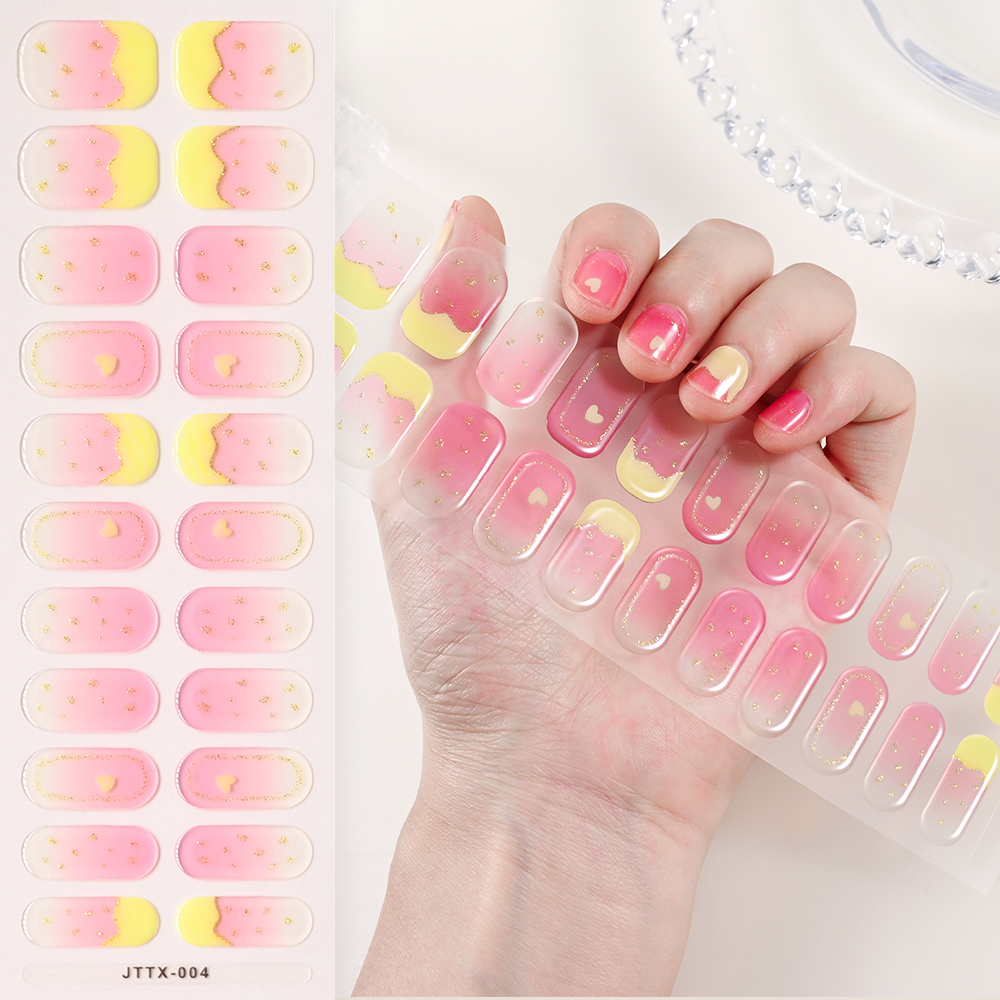 1pcs Blush Flowers Semi Cured  - Striping Tape Nail recension och pris