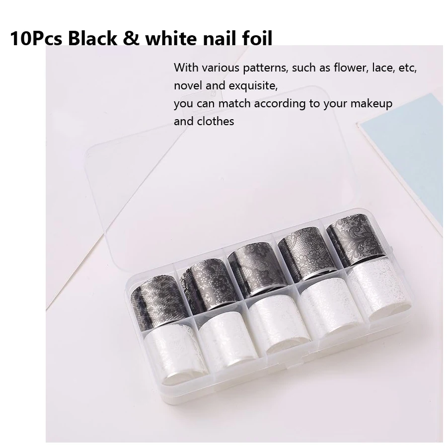 10 Rolls 2.5*60cm New Black Wh - Striping Tape Nail recension och pris