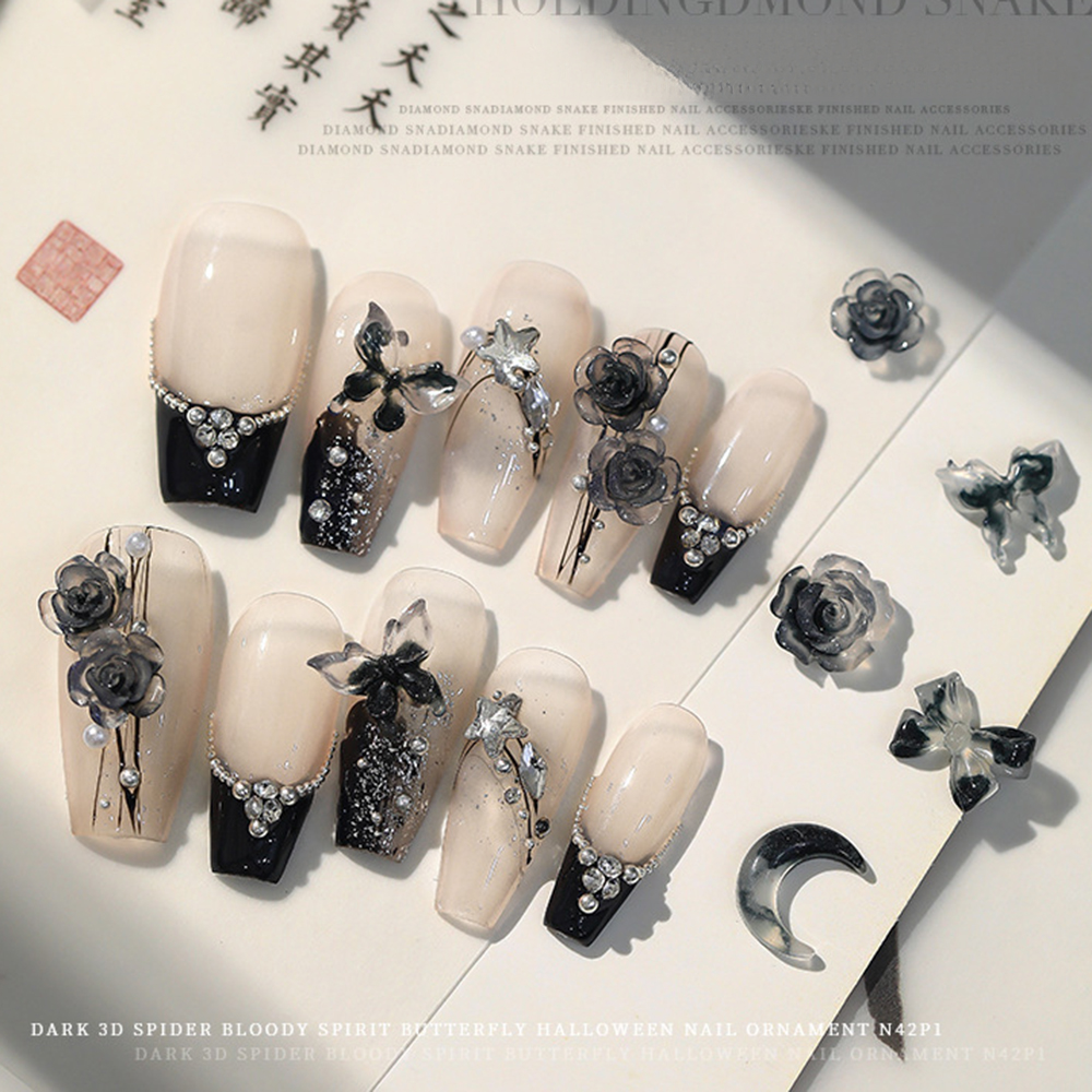 50pcs Mixed Nail Charms Dark M - Nail Art Vampire recension och pris
