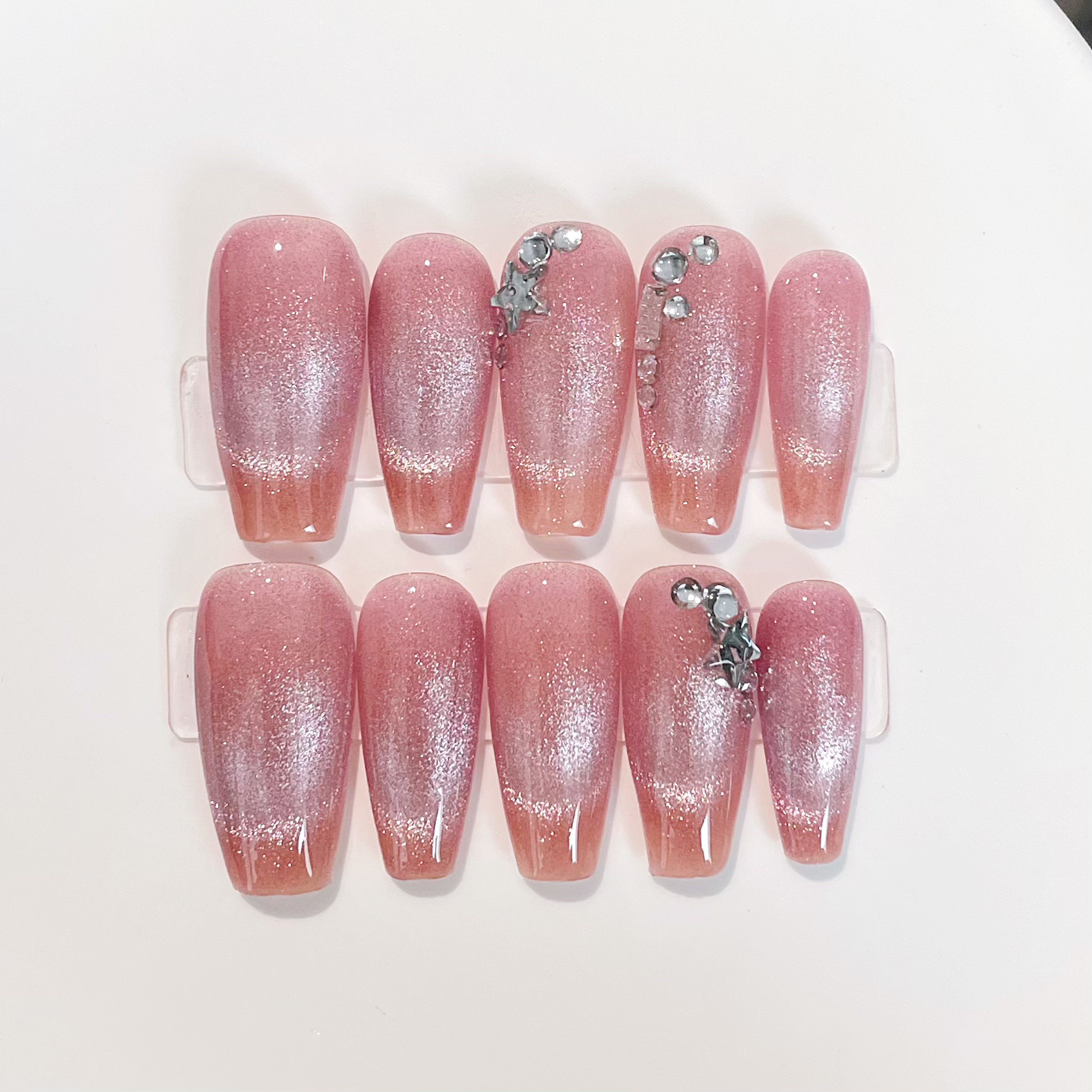 10Pcs Pink Handmade Press On N - Nail Art Aesthetic recension och pris
