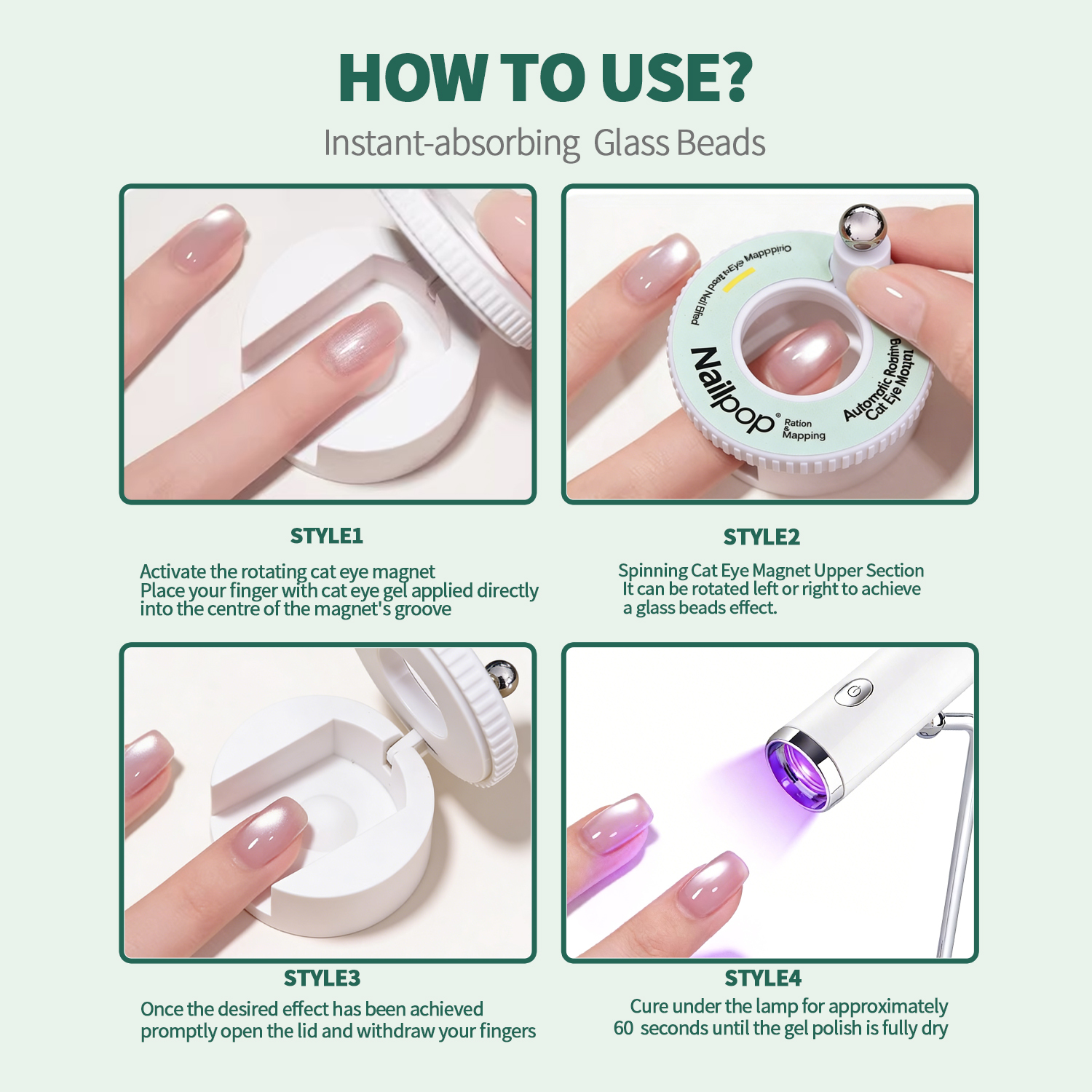 Nailpop Automatic Rotating Cat - Nail Art Cat Eye Pink recension och pris