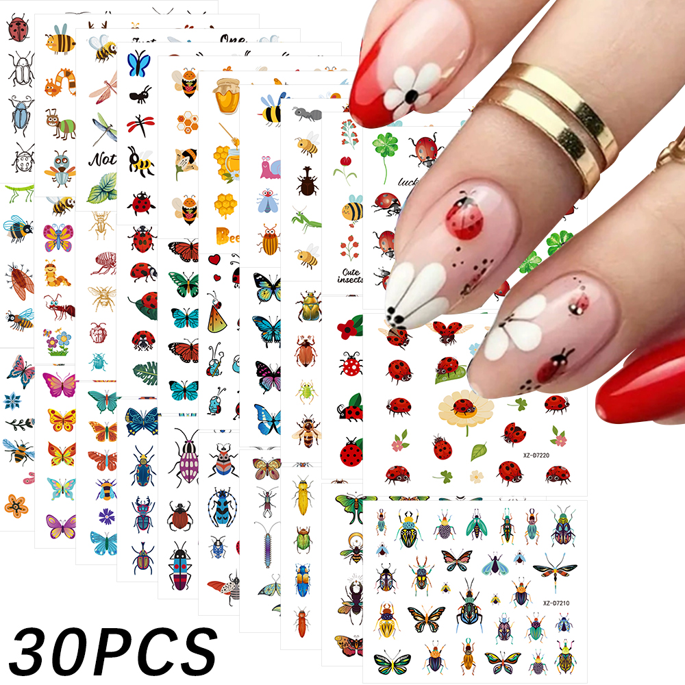 30Pcs/Lot Cute Bee Ladybug Ant - Nail Art Lotso recension och pris
