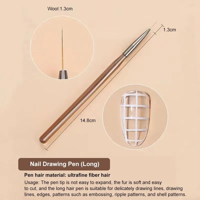 9PCS UV Gel Nail Brush Liner D - Nail Art Halal recension och pris