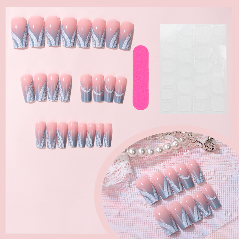 24PCS French Minimalist Stripe - Nail Art Aesthetic recension och pris
