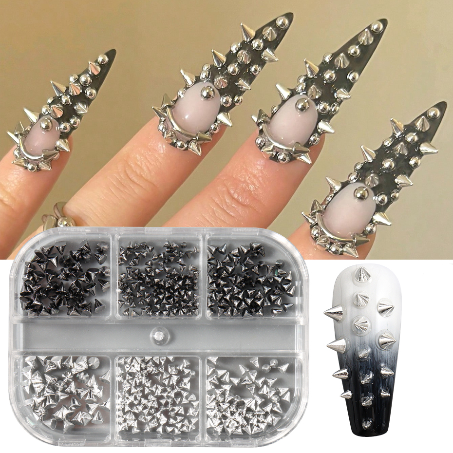 6Grids Metallic Rivet Punk Nai - Nail Art Vampire recension och pris