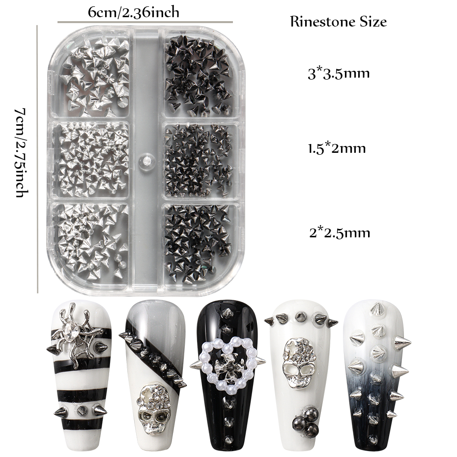 6Grids Metallic Rivet Punk Nai - Nail Art Vampire recension och pris