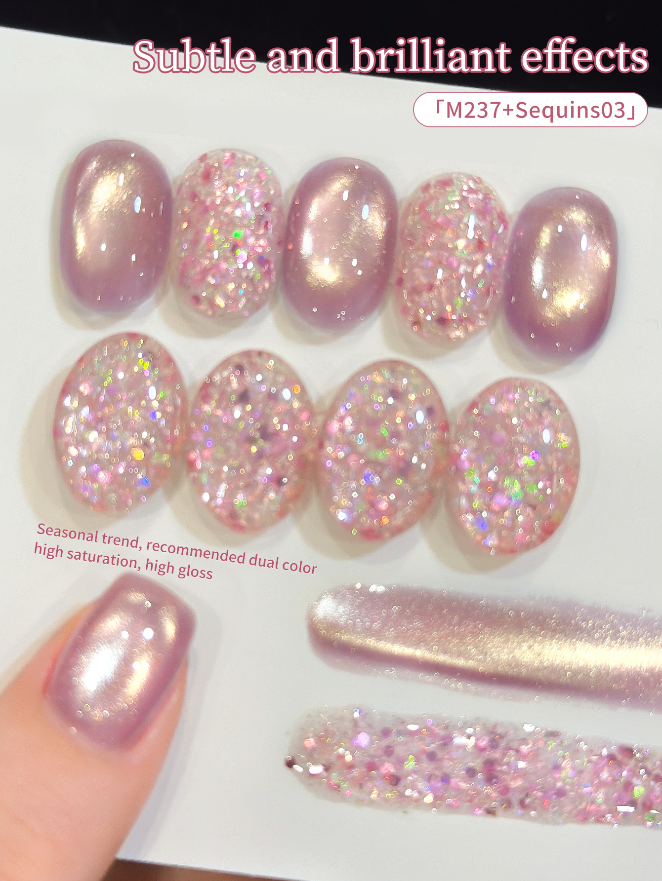 XEIJAYI 2Pcs 15ML Pink Cat Eye - Nail Art Cat Eye Pink recension och pris