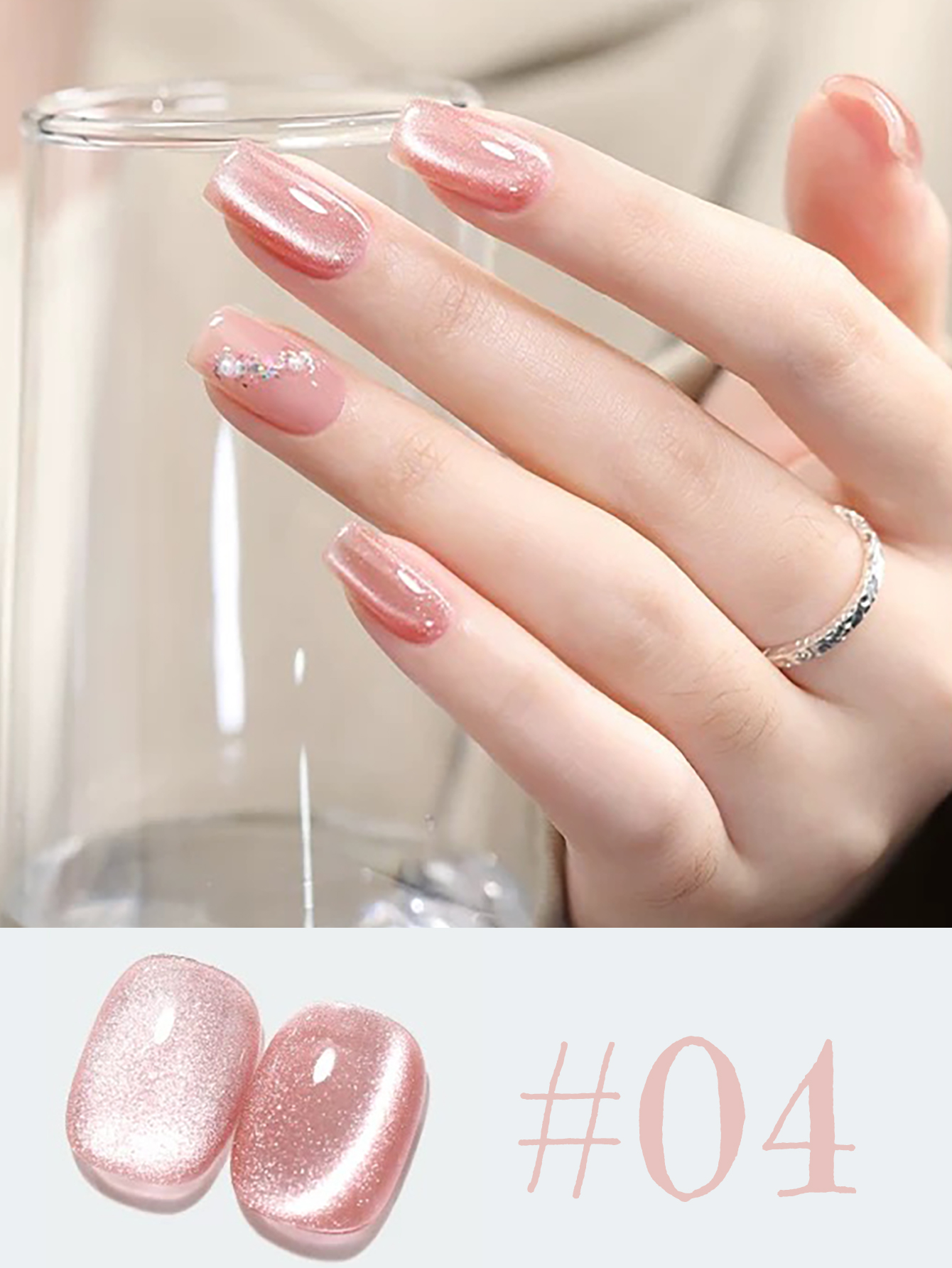 1pcs ZH All-purpose Versatile  - Nail Art Cat Eye Pink recension och pris