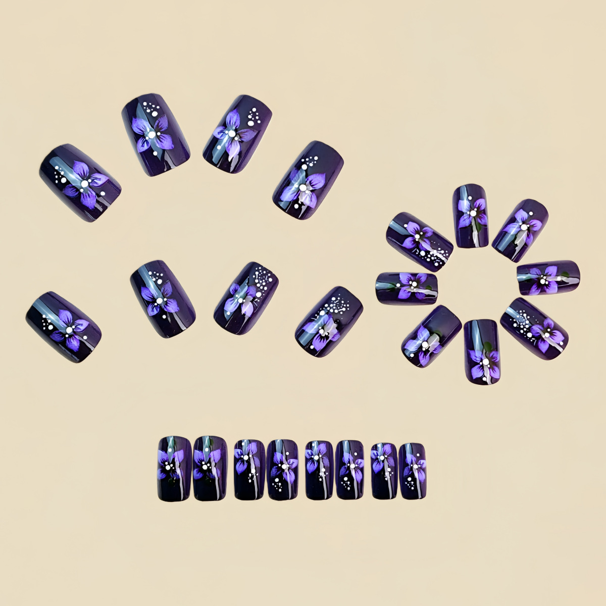 Medium square fake nails for w - Nail Art Aesthetic recension och pris