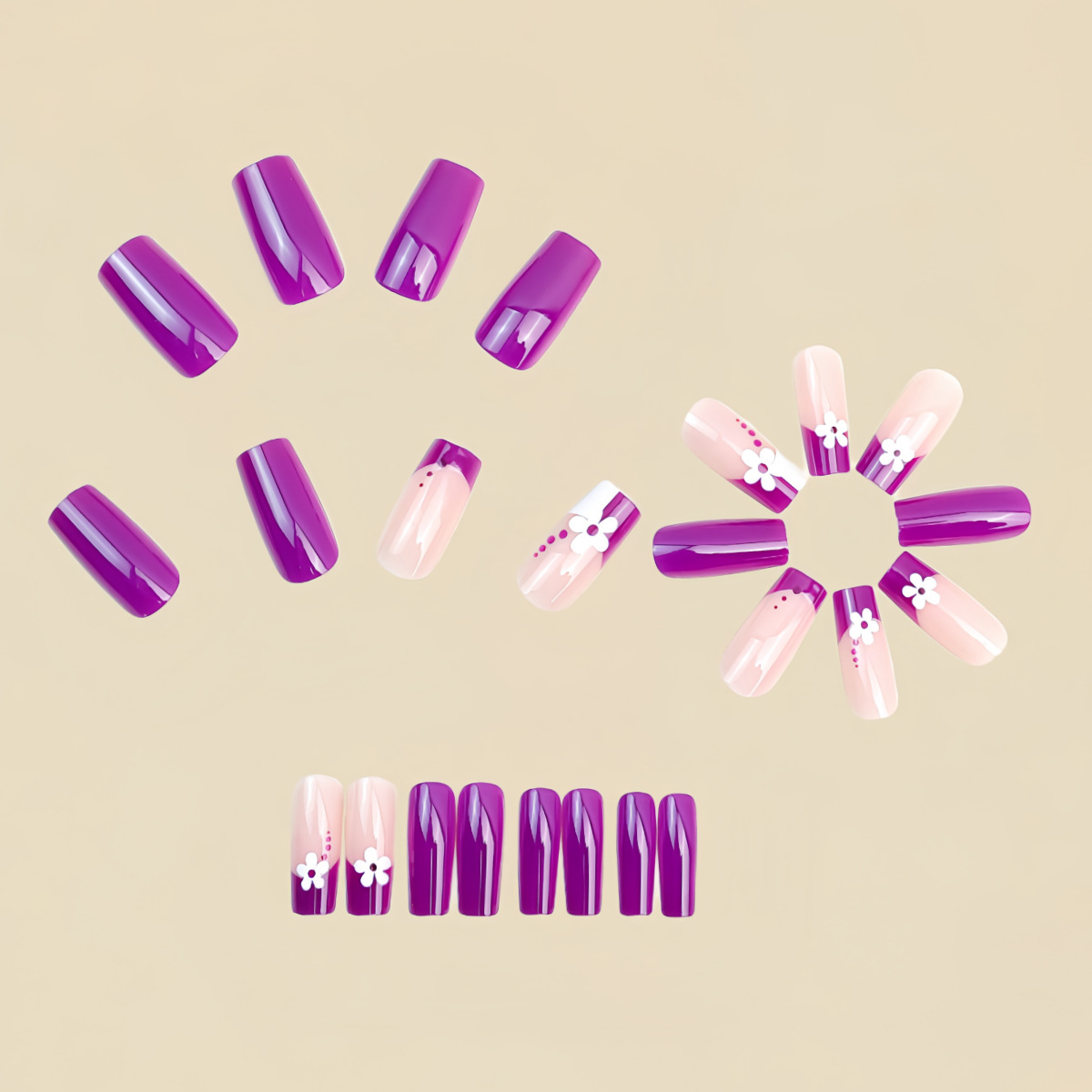 Medium square fake nails for w - Nail Art Aesthetic recension och pris