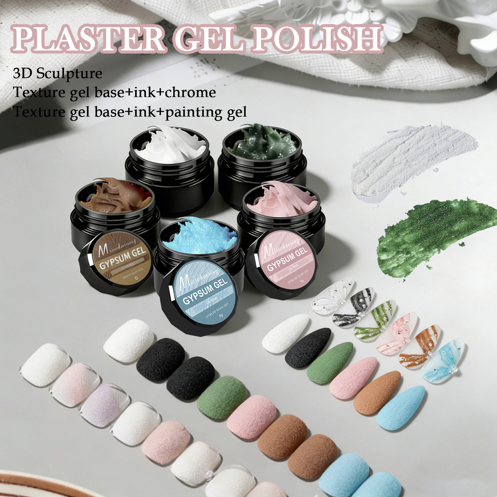5g Solid Gypsum Painting Nail  - Nail Art Halal recension och pris