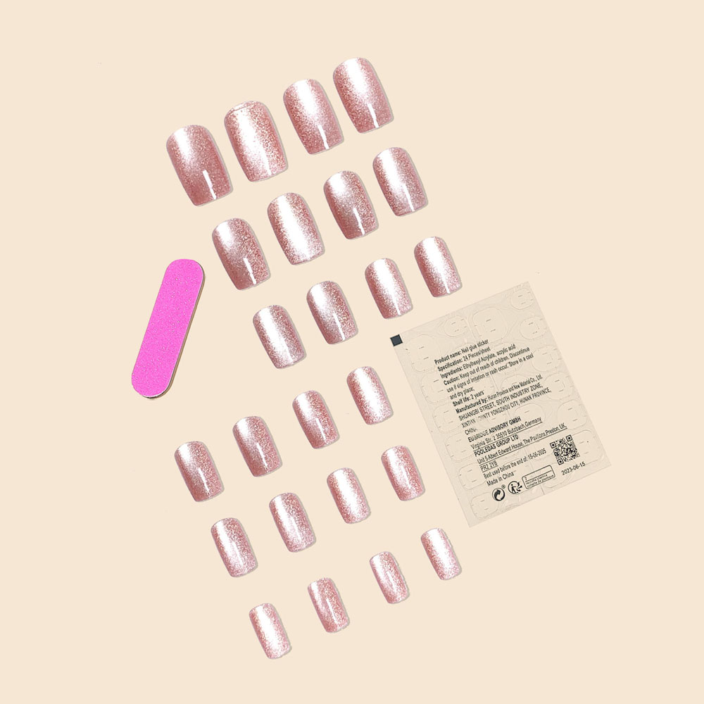 Fashion trend Women Girls 24Pc - Nail Art Cat Eye Pink recension och pris