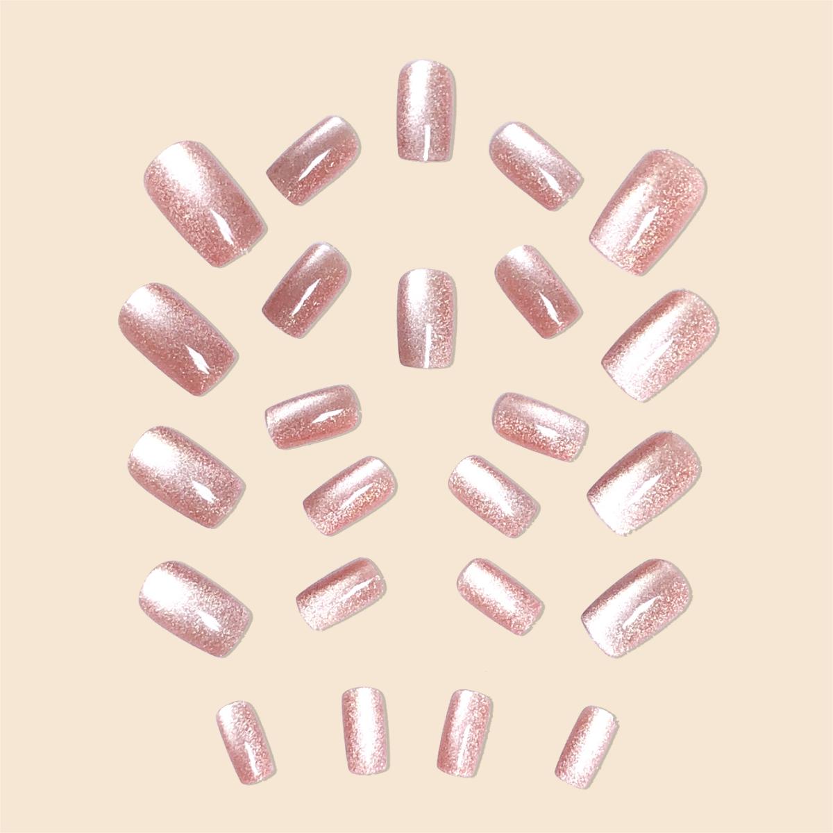 Fashion trend Women Girls 24Pc - Nail Art Cat Eye Pink recension och pris