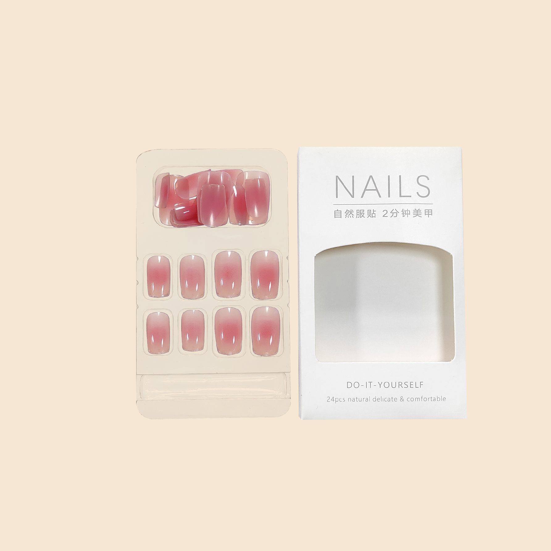 Fashion trend Women Girls 24Pc - Nail Art Cat Eye Pink recension och pris