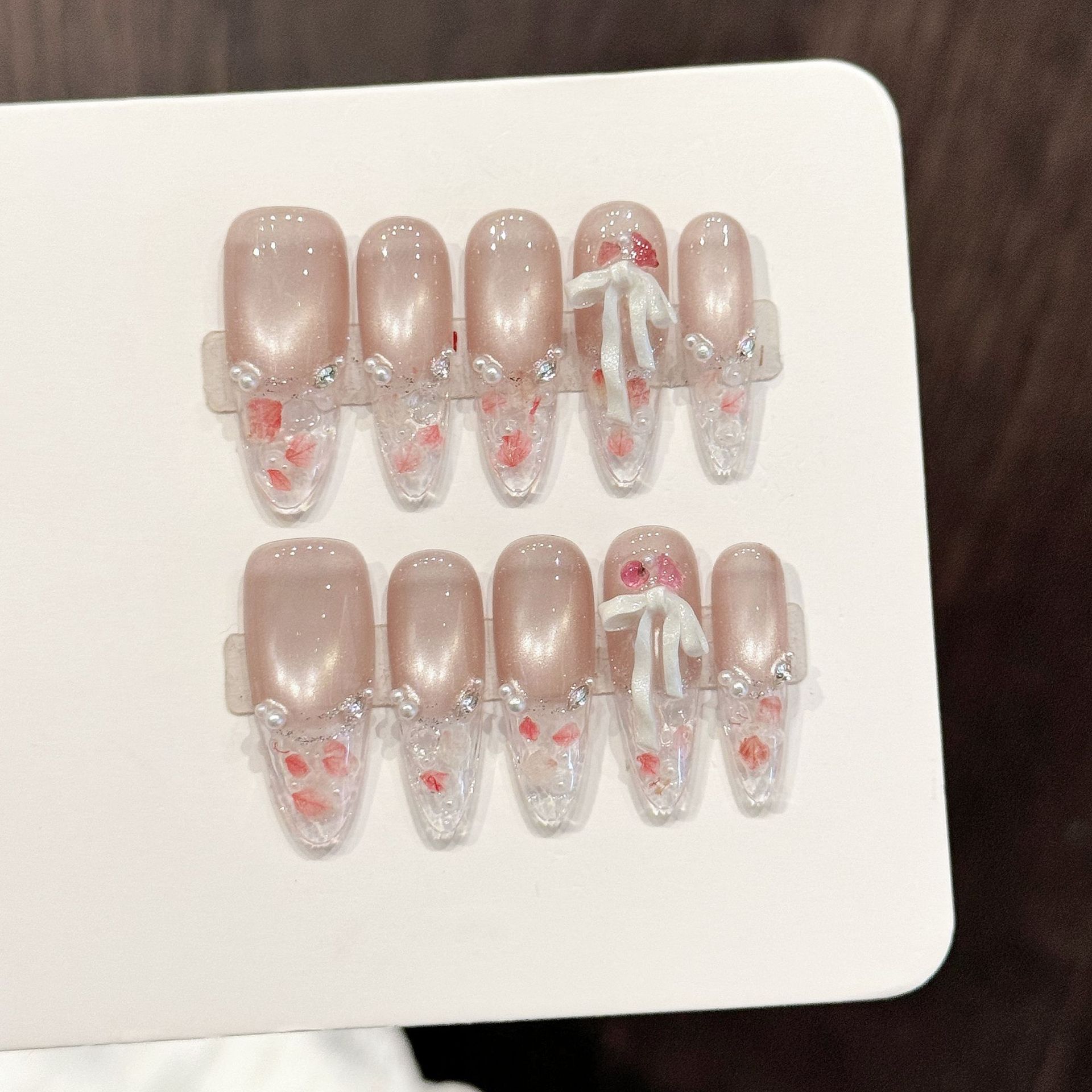 10pcs Pure Hand Pressed Long O - Nail Art Emerald recension och pris