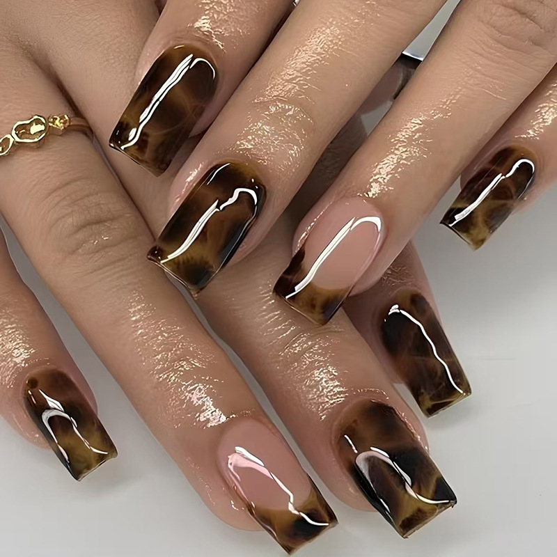 24Pcs Brown Smudging Press on  - Nail Art Jelly recension och pris