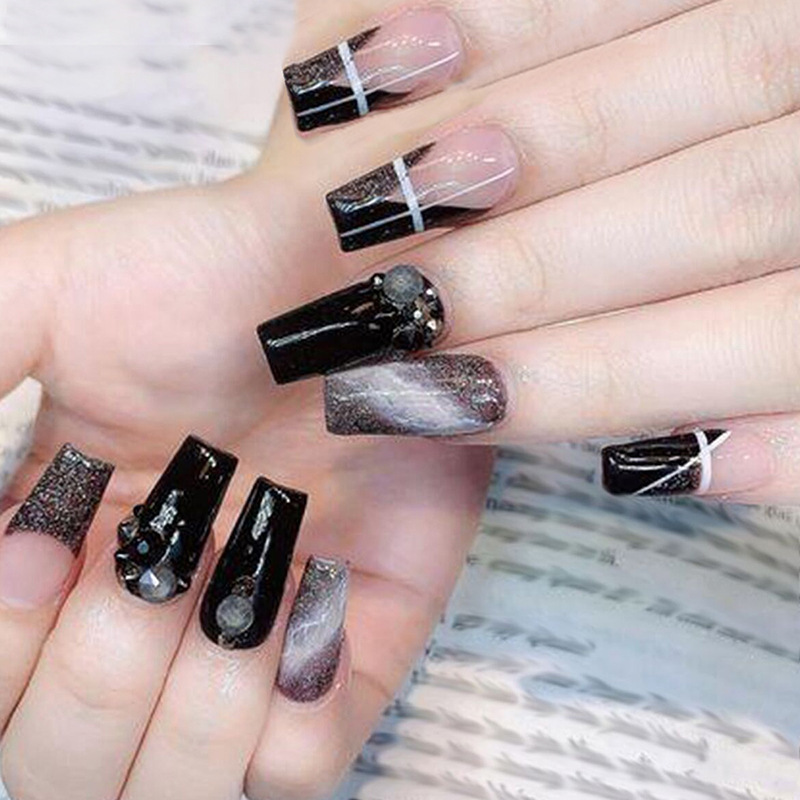 24Pcs Brown Smudging Press on  - Nail Art Jelly recension och pris