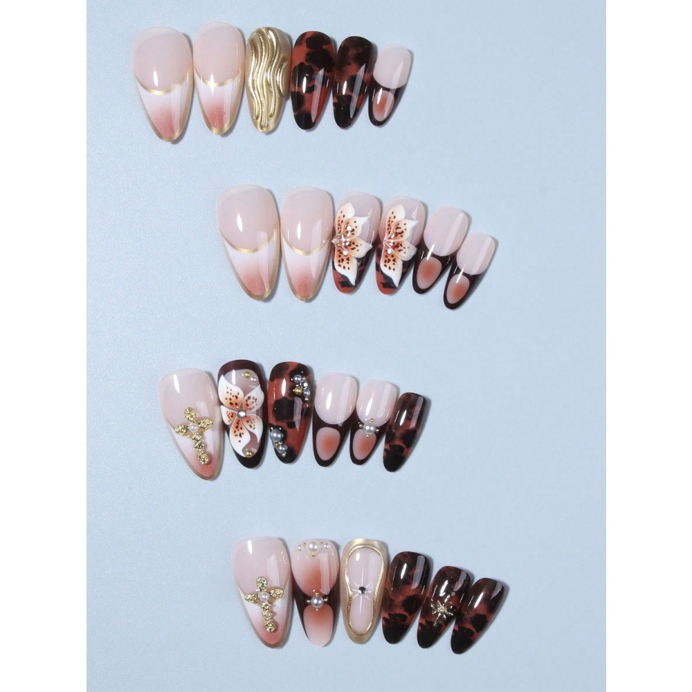24pcs Almond Shaped 3D Gel Nai - Nail Art Jelly recension och pris
