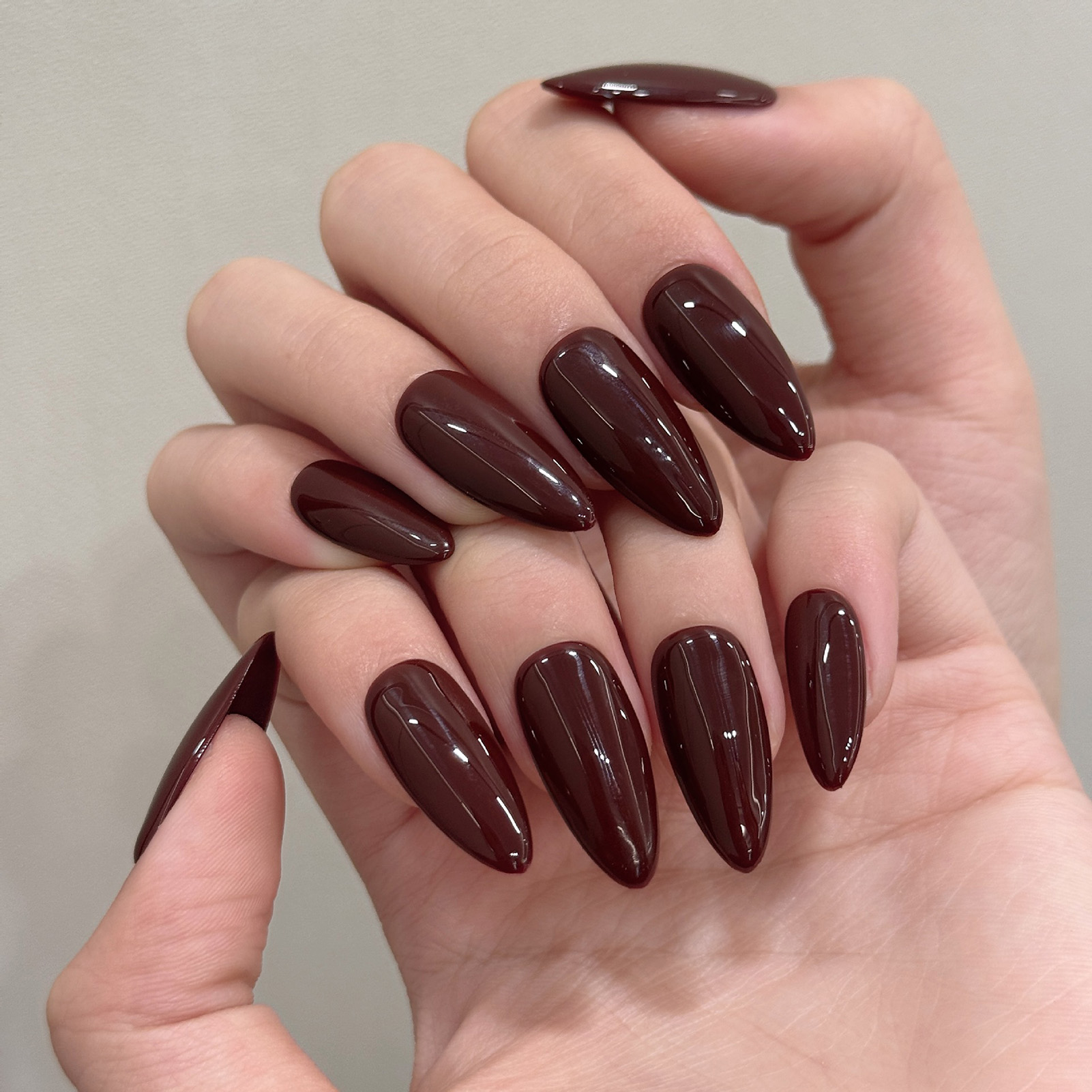 10pcs Handmade Solid Color Alm - Nail Art Emerald recension och pris