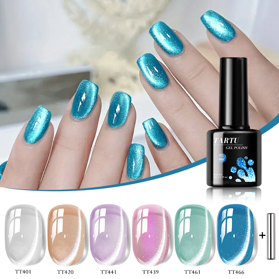 6pcs Cat Eye Gel Nail Polish S - Nail Art Cat Eye Pink recension och pris