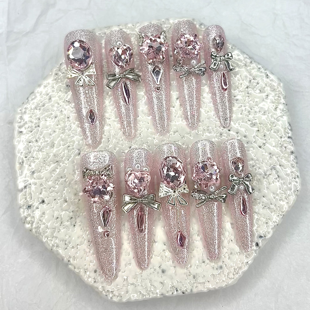 Luxury Pink Cat Eye Glitter St - Nail Art Cat Eye Pink recension och pris