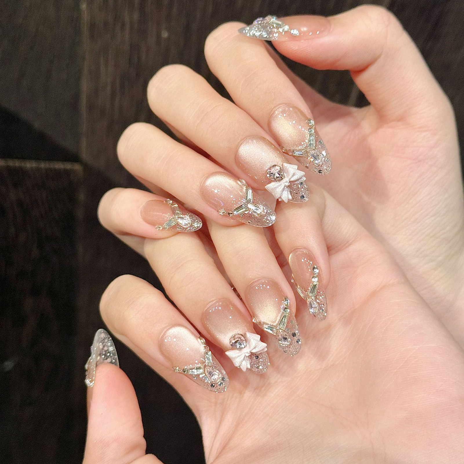 Handmade Cat Eyes False Nails  - Nail Art Cat Eye Pink recension och pris