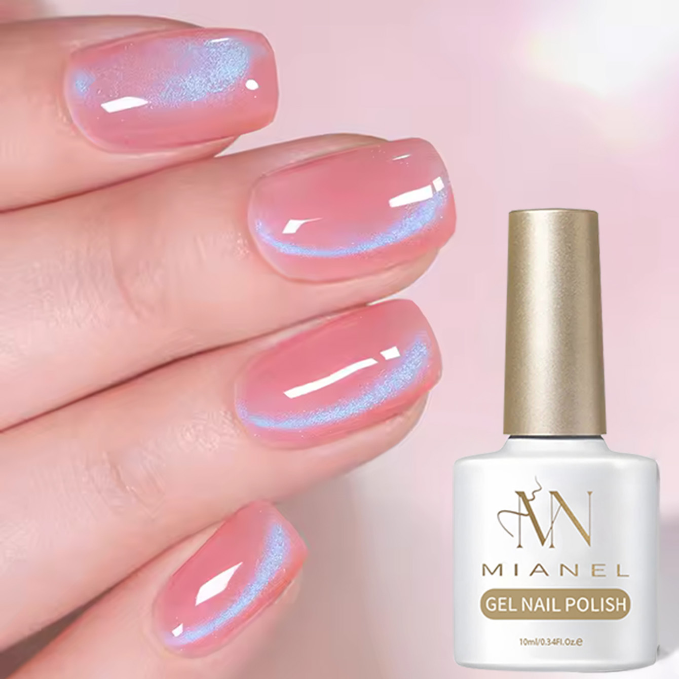 MAINEL 10ML Pink Nails Glass B - Nail Art Cat Eye Pink recension och pris